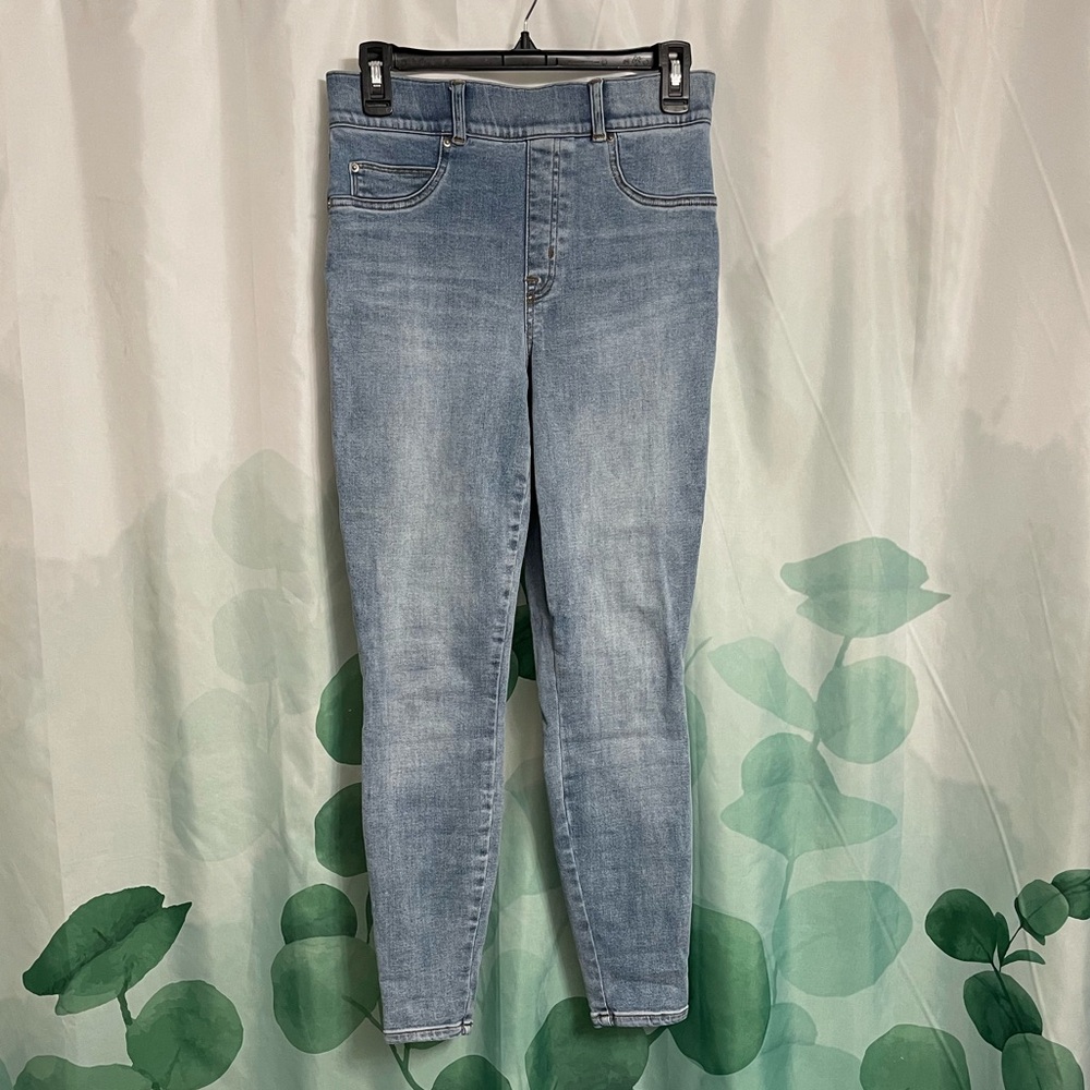 SPANX Blue Skinny Jeans High-Waisted Stretch MEDIUM